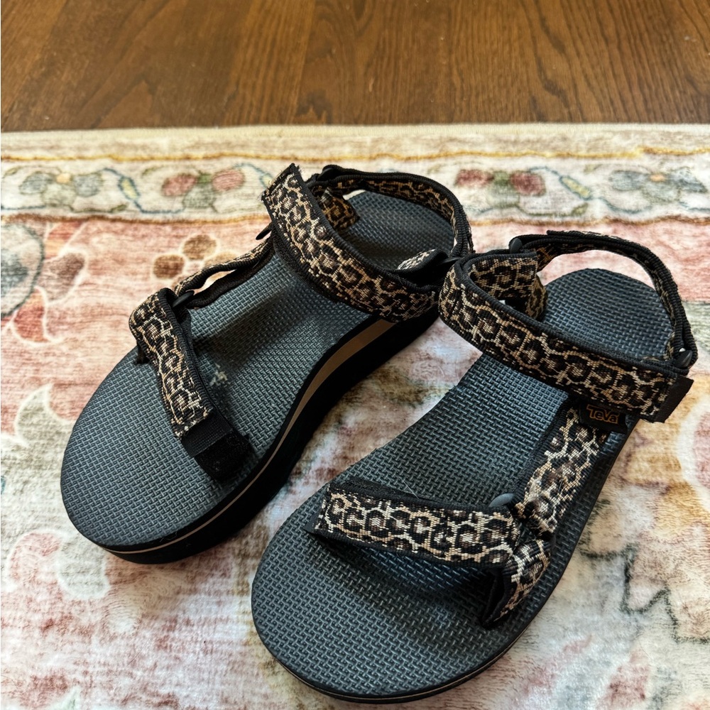 Teva Black and Brown Patterned Sandals